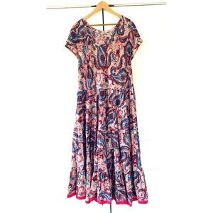 Soft Surroundings Dress Kara Floral Print Maxi Dress Tiered Sundress Size 1x